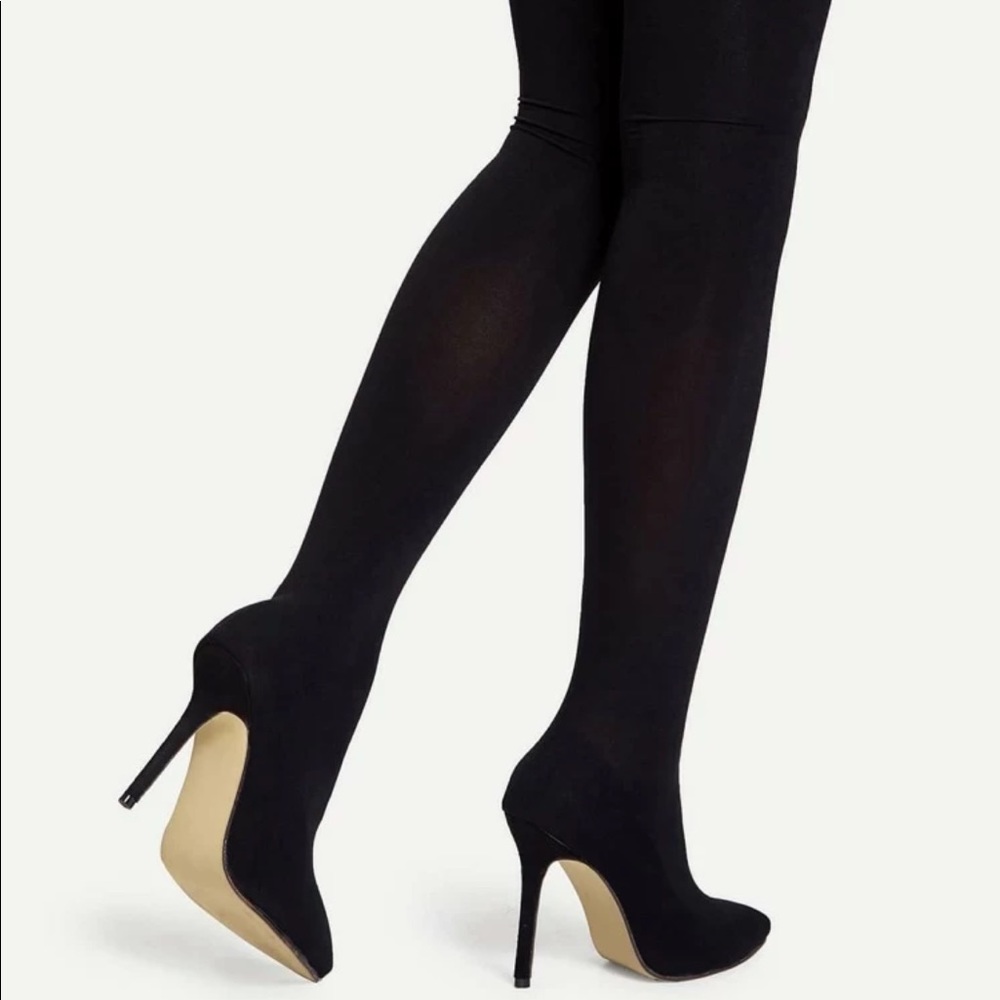 Black Thigh High Boots